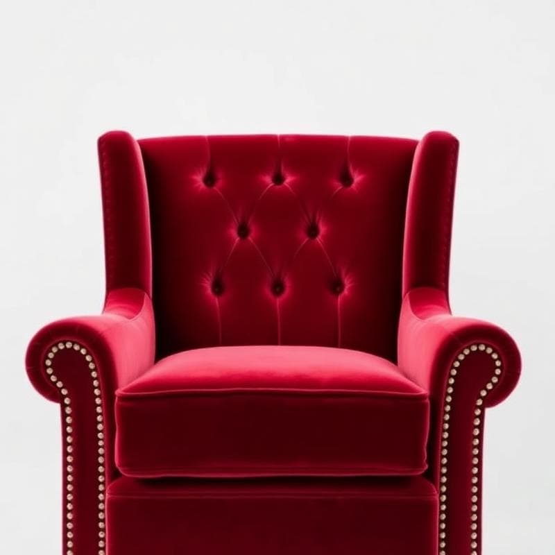 Poltrona Veludo Bordeaux